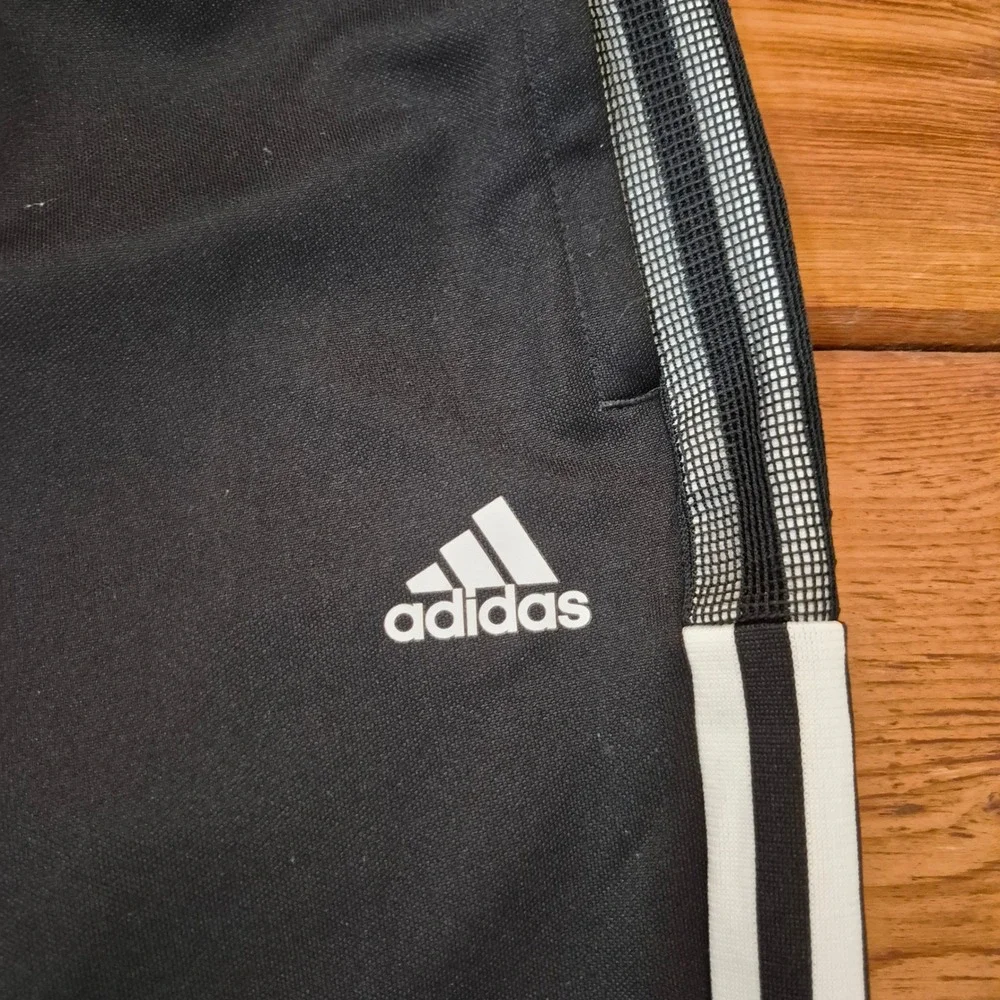 Adidas Tiro Track Pants Mens Medium Black White Stripes AEROREADY Primegreen
